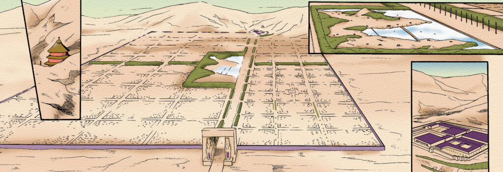Our first glimpse of Alexander's Persepolis in The Golden Vine